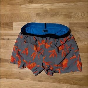 Janji Gray and Orange AFO 5 inch Running Shorts